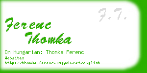 ferenc thomka business card